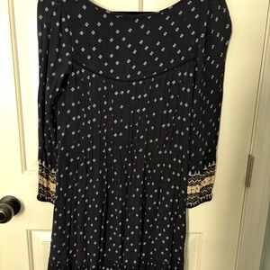 Vintage American Eagle Boho Navy Patterned Dress